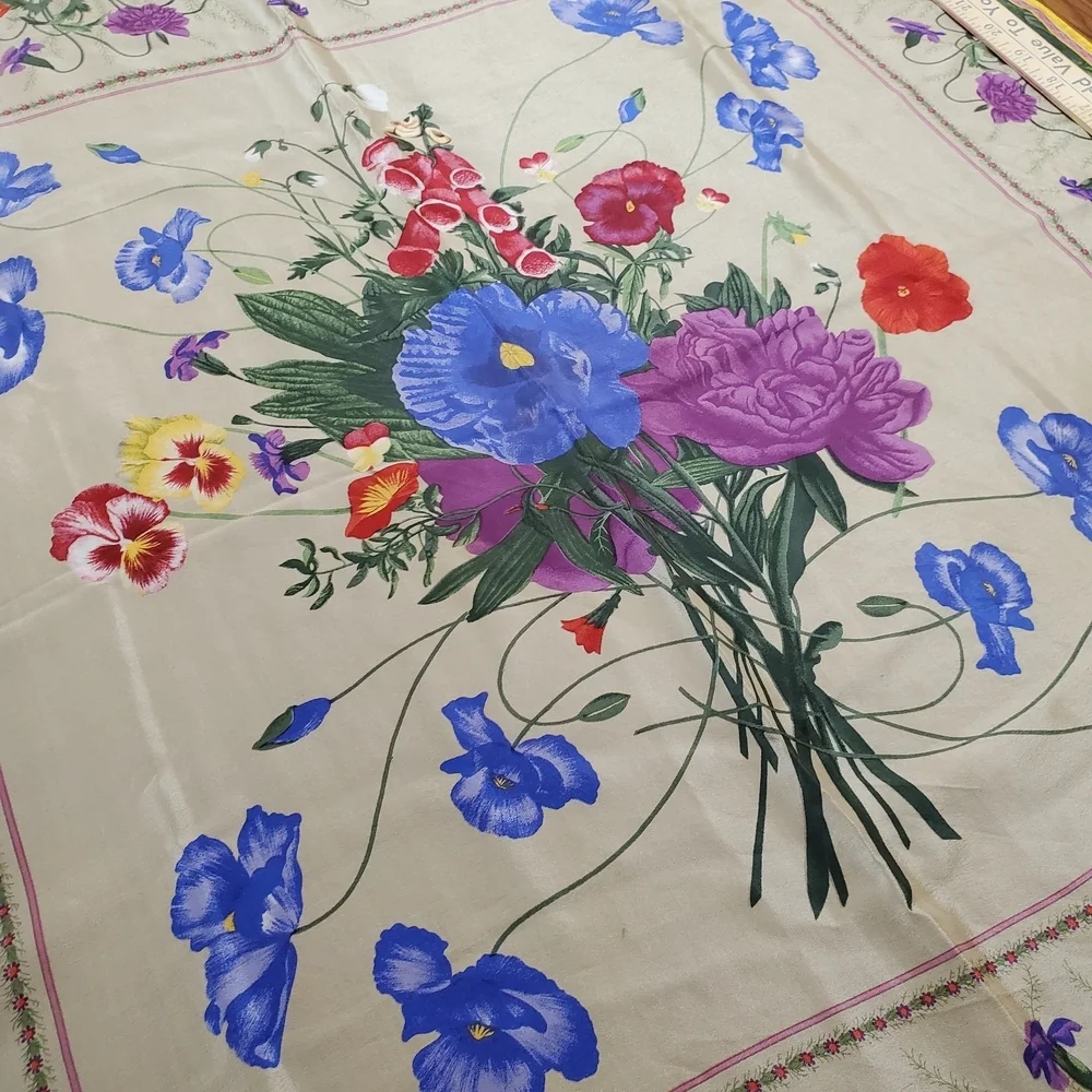 Vntg Liz Claiborne Floral Silk Scarf